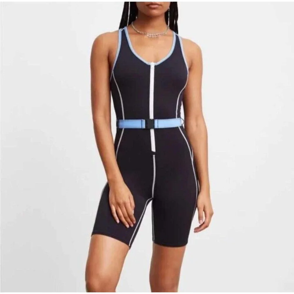Solid & Striped High Tide Belted Romper Size Medium - Picture 1 of 4